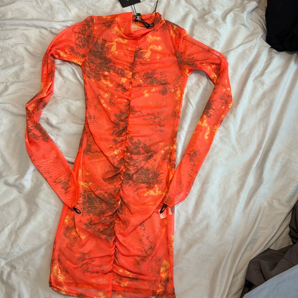 Prettylittlething US size 4 Mesh Mini Dress